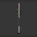 Industrial Control Panel With Red Yellow Green Buttons Warning Triangle Base And Wires