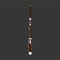 Modern Brown Tall Household Floor Lamp With Metal Parts Buttons And Silver Base
