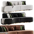 Modern Luxury Sectional Sofa with Velvet Upholstery Decorative Pillows Throw Blanket and Golden Metal Legs
