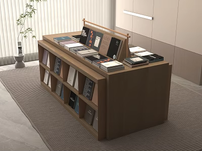 Modern Bookcase Bookshelf Bookstore Reading Room Library Finished Product 3d model