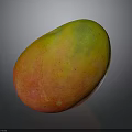 Fresh Ripe Mango With Vibrant Green Yellow And Red Colors On Dark Background