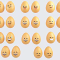Cartoon Egg Characters With Various Emotions And Different Facial Expressions Collection