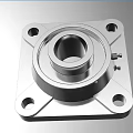 Industrial Square Flange Bearing Housing With Cylindrical Inner And Metal Mounting Holes