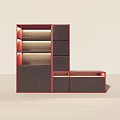 Modern TV Stand With Mounted TV Open Shelves Drawers And Decorative Ornaments
