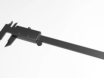 Professional Industrial Equipment Vernier Caliper For Precision Measurement With Black Metal Design 3d model