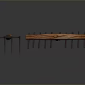 Handcrafted Wooden Pitchfork And Hoe With Long Handles For Garden Use