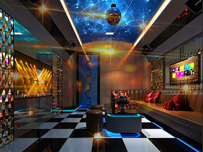 modern ktv private room 3d model