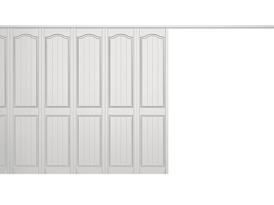 European-style Solid Wood Partition Wall White Cabinet Door Wardrobe Door 3d model