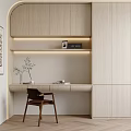 Modern Desk and Chair Simple Log Color Ornaments 3d model