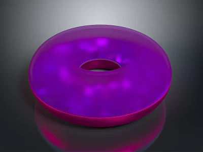 Stone Wood Crafted Purple Glowing Ring With Reflective Base Design 3d model