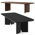 Modern Minimalist Coffee Table With Black Tabletop And Sturdy Dark Legs