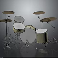 Professional Acoustic Drum Set With Bass Snare Tom Drums And Cymbal Stands