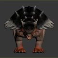 Detailed Ankylosaurus Dinosaur 3D Model With Spiked Back And Red Limbs