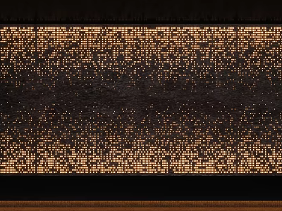 Modern Background Wall Design With Golden Dot Pattern And LED Lighting Effects 3d model