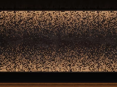 Modern Background Wall Design With Golden Dot Pattern And LED Lighting Effects 3d model