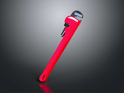 High Quality Red Pipe Wrench As Essential Hardware Tool For Plumbing And Repair Work 3d model