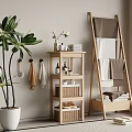 Modern Towel Rack Log Hanger Storage Rack Towel 3d model