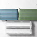 Modern Wall Mounted Radiators in Blue Green and White Colors