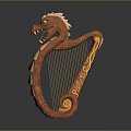Dragon Shaped Harp A Decorative Household Item With Artistic Design And Craftsmanship