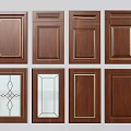 Wooden Wardrobe Doors With Various Designs Including Glass Panels And Gold Accents