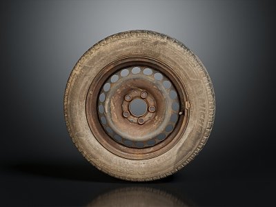 Modern tire wheels Old tires 3d model