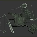 Cold weapons Sword Axe Hook Fork Spear Trident Melee Weapon Military 3d model