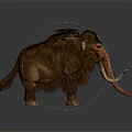 Woolly Mammoth 3D Rendering With Brown Fur And Long Curved Tusks