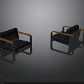 Modern Furniture Black Chairs With Orange Armrests And Black Frame