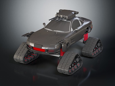 Modern Chariot Cartoon Tank Sci-Fi Vehicle Sci-Fi Chariot 3d model