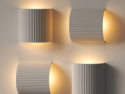 Modern Striped Wall Sconces With Warm Light For Interior Decoration 3d model