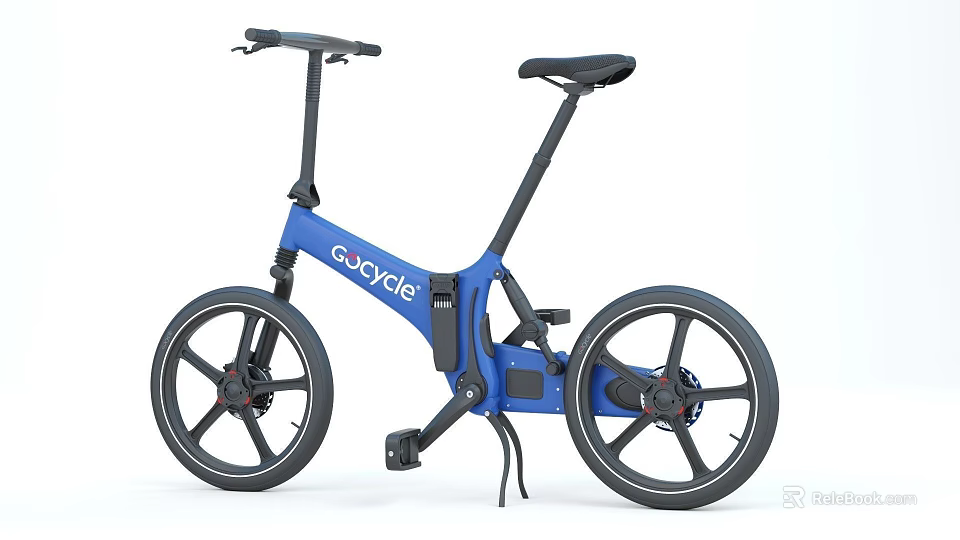 COOGHI Blue Folding Bicycle With Modern Design Lightweight Frame And Black Wheels 3d model 