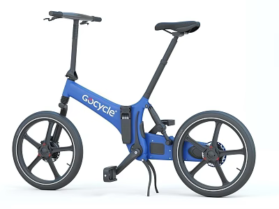 COOGHI Blue Folding Bicycle With Modern Design Lightweight Frame And Black Wheels 3d model