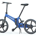 COOGHI Blue Folding Bicycle With Modern Design Lightweight Frame And Black Wheels