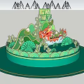 Dragon Boat Festival 3D Layered Decoration With Zongzi Dragon And Bamboo