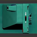 Turquoise Polaroid One Step Instant Camera with Electronic Lens and Red Button Design