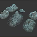 Natural Rock Like Scene Components With Irregular Shapes And Rough Textures 3d model