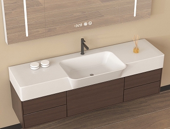 Toilet sink toilet mirror faucet 3d model