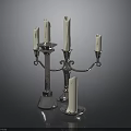 Elegant Silver Decorative Candelabra With Five Candles And Small Dish