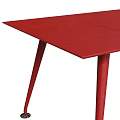 Red Modern Dining Table with Sleek Angular Legs and Contemporary Design 3d model