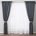 Multiple Color Curtains With Double Layer Design For Home Window Decoration 3d model
