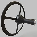 Classic Car Steering Wheel With Textured Grip And Metallic Center Spokes
