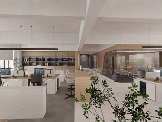 modern public office area office 3d model
