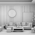 Modern sofa coffee table combination 3d model