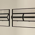 Black Framed Glass Windows With Double Panel Design For Modern Interior Walls 3d model