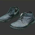 Blue Worn Shoes As Daily Necessities With Shoelaces And Thick Soles