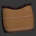 Brown Wicker Storage Basket With Padded Rim For Home Organization