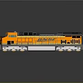 Modern Orange And Black Train Locomotive With Sleek Exterior And Reflective Surface