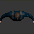Game and Movie Character 3D Model in Blue Jumpsuit With Brown Harness Standing