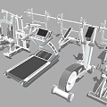 Complete Home Gym Sports Equipment With Treadmill Barbells Dumbbell Bench And Exercise Bike