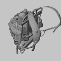 Vintage Military Backpack Design With Multiple Pockets And Durable Canvas Straps 3d model